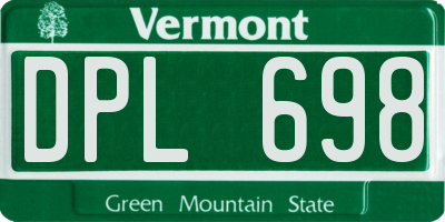 VT license plate DPL698