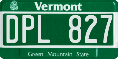 VT license plate DPL827