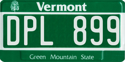 VT license plate DPL899