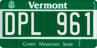 VT license plate DPL961