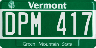 VT license plate DPM417