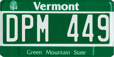 VT license plate DPM449