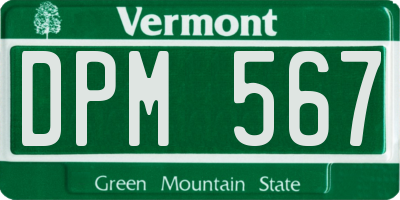 VT license plate DPM567