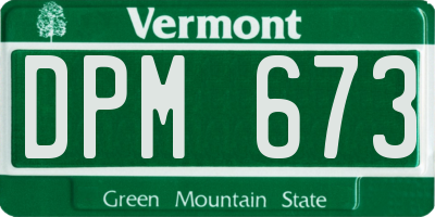 VT license plate DPM673