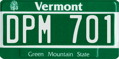 VT license plate DPM701
