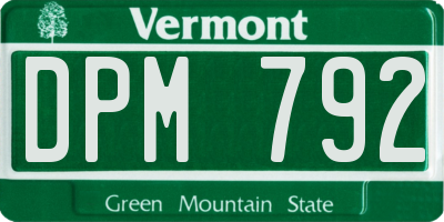 VT license plate DPM792