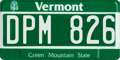 VT license plate DPM826