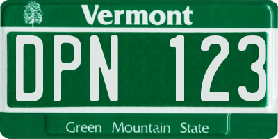 VT license plate DPN123