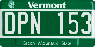 VT license plate DPN153