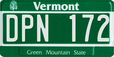 VT license plate DPN172