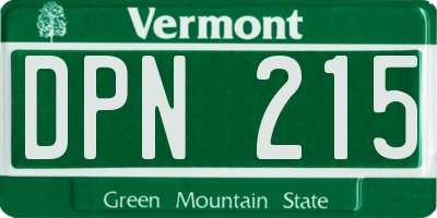 VT license plate DPN215