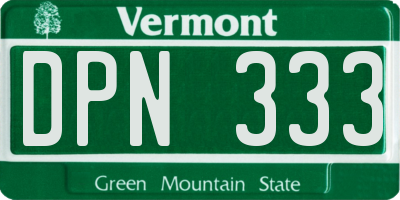 VT license plate DPN333