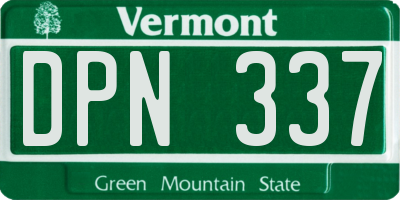 VT license plate DPN337