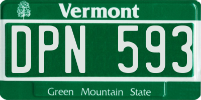VT license plate DPN593