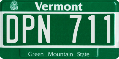 VT license plate DPN711