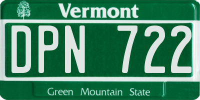 VT license plate DPN722