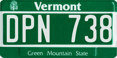 VT license plate DPN738