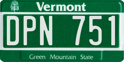VT license plate DPN751