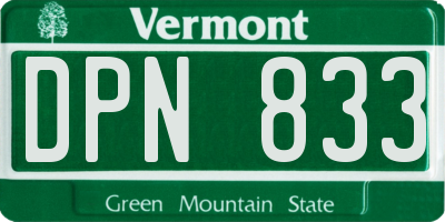 VT license plate DPN833