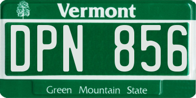 VT license plate DPN856