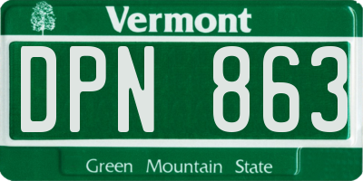 VT license plate DPN863