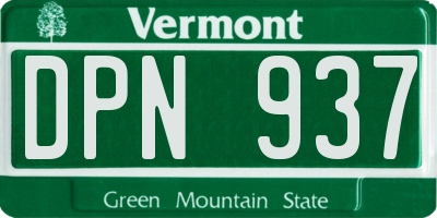 VT license plate DPN937