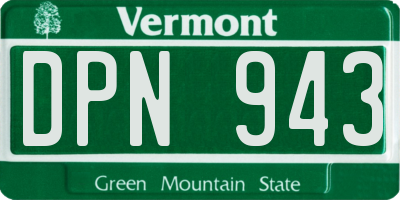 VT license plate DPN943