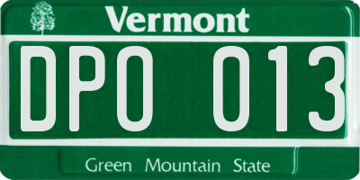 VT license plate DPO013
