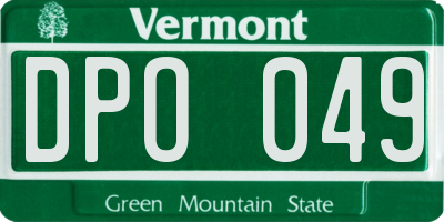 VT license plate DPO049
