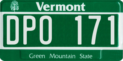 VT license plate DPO171