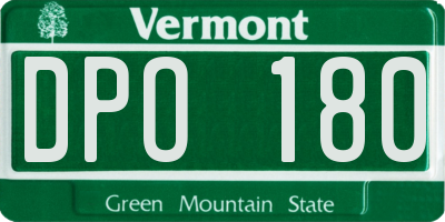 VT license plate DPO180