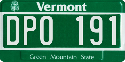 VT license plate DPO191