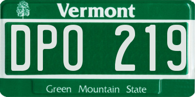 VT license plate DPO219