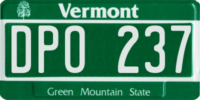VT license plate DPO237