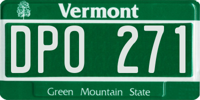 VT license plate DPO271