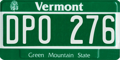 VT license plate DPO276