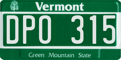 VT license plate DPO315
