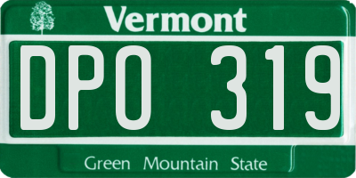 VT license plate DPO319