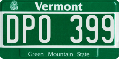 VT license plate DPO399