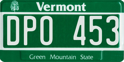 VT license plate DPO453