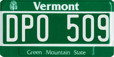 VT license plate DPO509
