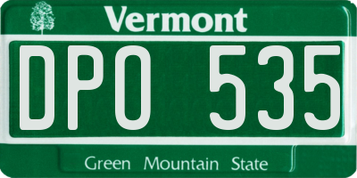VT license plate DPO535