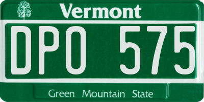 VT license plate DPO575
