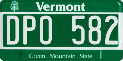 VT license plate DPO582