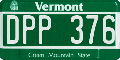 VT license plate DPP376