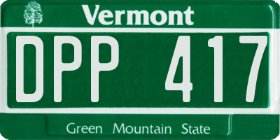 VT license plate DPP417