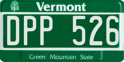 VT license plate DPP526