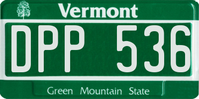 VT license plate DPP536