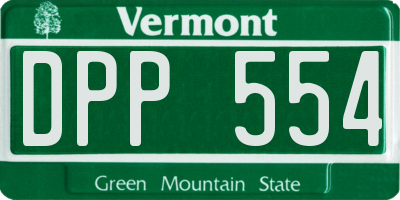 VT license plate DPP554