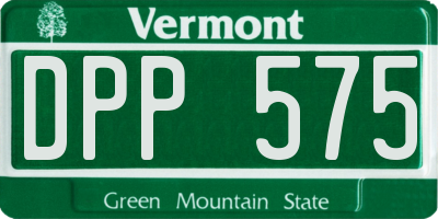 VT license plate DPP575